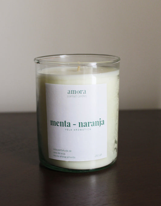 Vela Aroma Menta-Naranja 250 grs